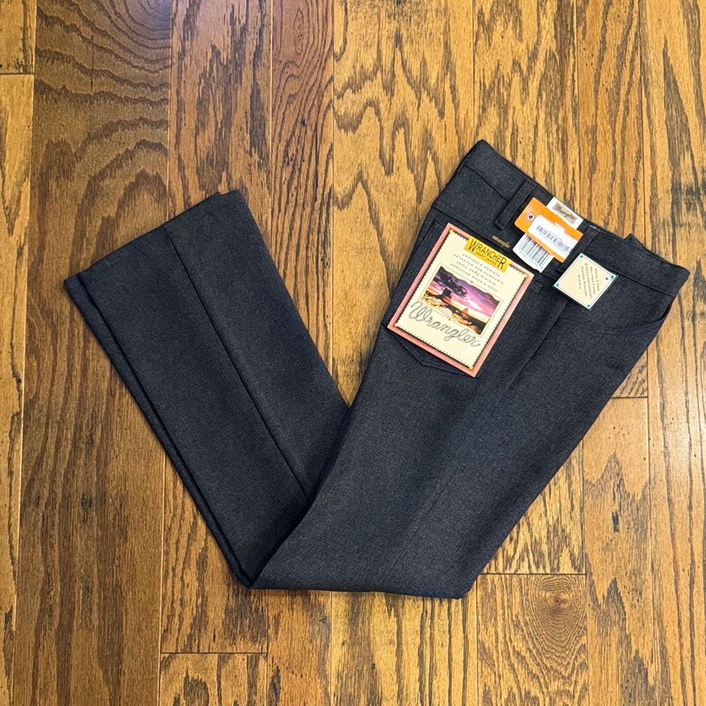 Wrangler Wrancher Heather Black Dress Pants 82hk NWT